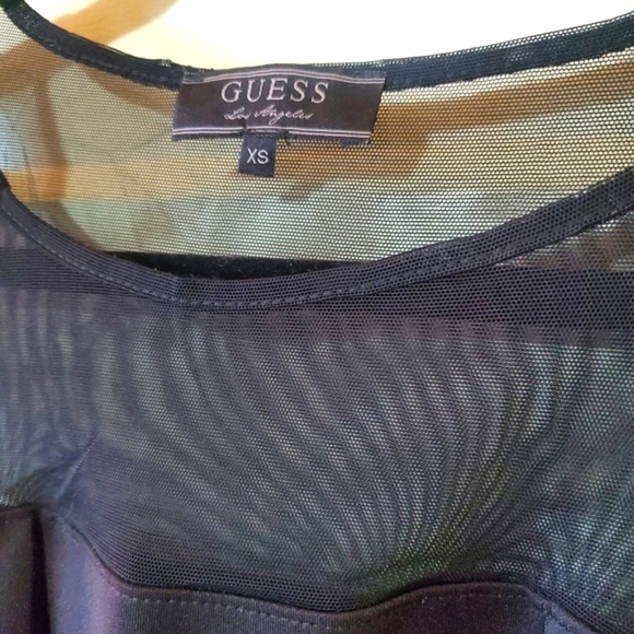 Guess mesh circle skirt black skater dress LBD goth - Picture 4 of 7